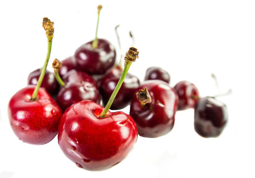 A bunch of cherry fruit