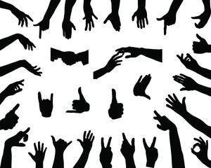 Hands silhouettes-vector