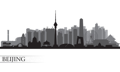 Obraz premium Sylwetka panoramę miasta Pekin