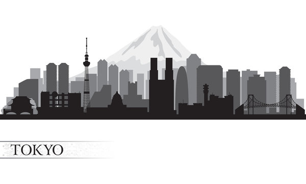 Tokyo city skyline silhouette