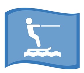Ski Nautique dans un drapeau