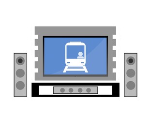 Train dans un home cinéma