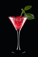 Cherries in a martini glass