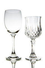 Two Empty wine glass. isolated on a white background