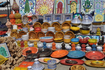 Fototapeta premium Boutique de céramiques, Sidi Bou Saïd