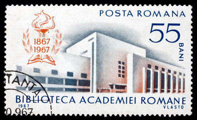 Postage stamp Romania 1967 Romanian Academy Library, Bucharest