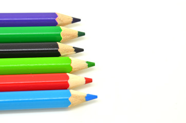 Fototapeta premium color pencils on white background
