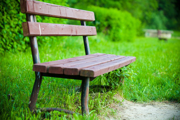 Fototapeta premium Lonely bench in the park