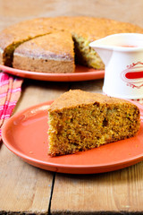 carrot, courgette and nectarine cake