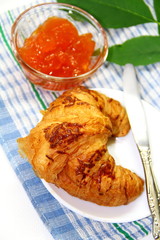 Croissant with apricot jam