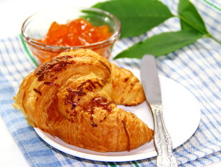 Croissant with apricot jam