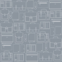 seamless pattern with leather goods on the gray background