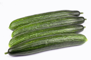 cucumbers on the white background