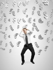 falling  dollar and symbol