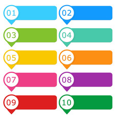 Botones de menú para página web en varios colores