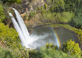 Wailua Falls, kauai, hawaii - obrazy, fototapety, plakaty