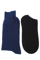 Black and blue male socks
