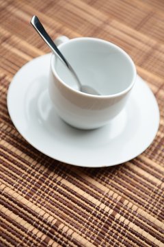 Cup for coffee with a spoon
