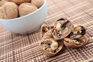 A serving of walnuts as a snack