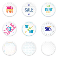 Sale White Shadowy Labels