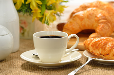 breakfast with coffee