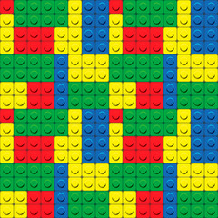 Plastic construction blocks pattern, vector Eps10 illustration.