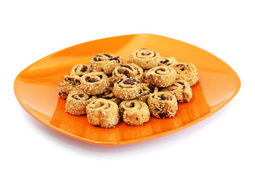 Rusks with sesame seeds and olives
