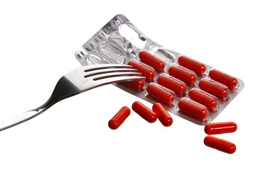 Pills and fork