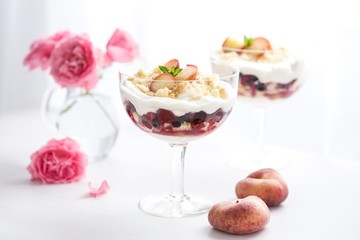 Summer fruit and cheese dessert