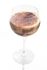 tiramisu dessert in crystal goblet