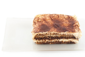 tiramisu desseret isolated on white