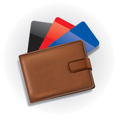 Wallet with credit cards