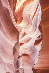 Vertical view in the famous Antelope Canyon