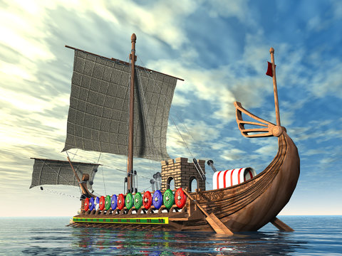 Altes römisches Kriegsschiff