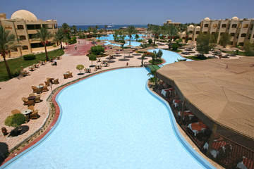 Fototapeta premium pool for relaxing and swimming in Egypt