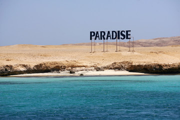 summer beach and Red Sea in Egypt Paradise island