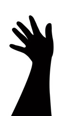 a lady hand, silhouette vector