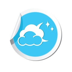 Weather forecast clouds with moon and stars icon