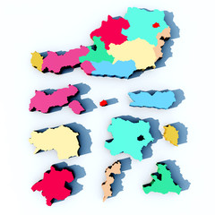 Obraz premium Landkarte von Österreich