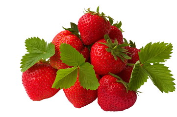 Mehrere Erdbeeren (freigestellt)