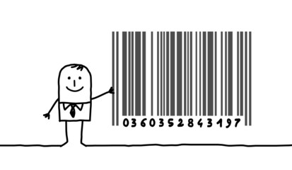 businessman & bar code 