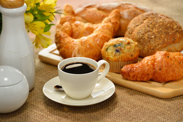 breakfast with coffee