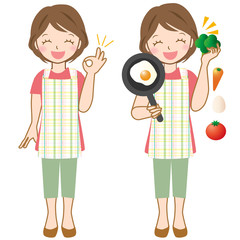 Woman OK Cooking   Illustration
