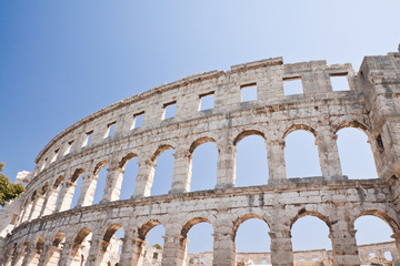 Obraz premium Ancient Roman Amphitheater in Croatia. Pula