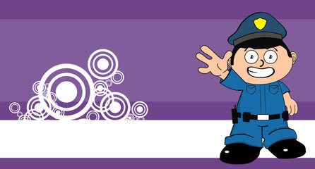 happy policeman kid cartoon background in vector format