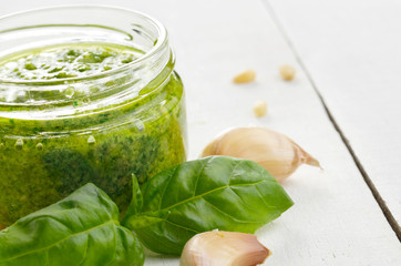 Pesto sauce jar