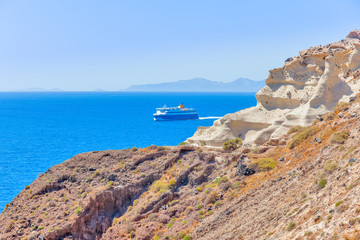 Greece Santorini island in Cyclades,Panoramic view of caldera se © korpithas