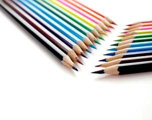 Fototapeta premium Abstract background with color pencils