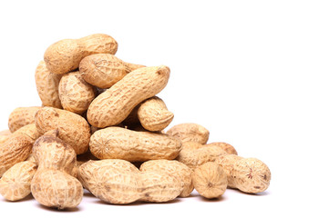 Dried peanuts in closeup