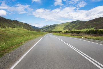 The road in the mountains.